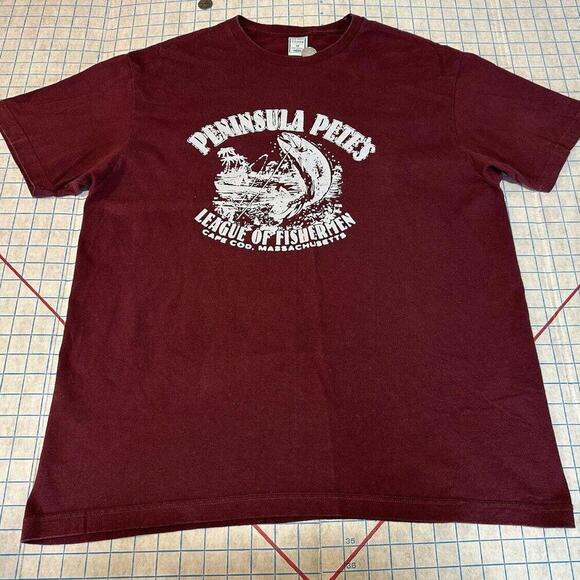 Vintage Trout Fishing Mens Medium Red Old Navy T Shirt